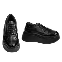 Dame sportssko 6070 sort kombineret