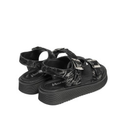 Småbørns sandaler 81c sort+sølv