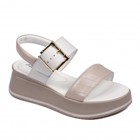 Damesandaler 5107 beige perlemor kombineret