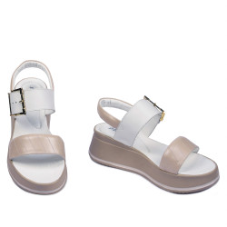 Damesandaler 5107 beige perlemor kombineret
