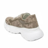 Damesportssko 6053 cappuccino camouflage kombineret