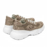 Damesportssko 6053 cappuccino camouflage kombineret