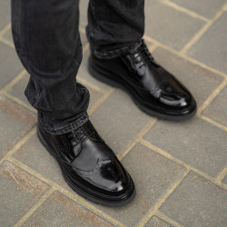 Elegant herresko 972 sort florantic kombineret