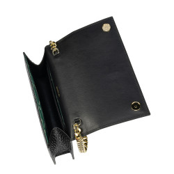 Sort dame skuldertaske 029g croco lak
