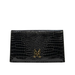 Sort dame skuldertaske 029g croco lak