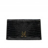 Sort dame skuldertaske 029g croco lak