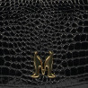 Sort dame skuldertaske 029g croco lak