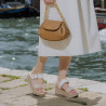 Damesandaler 5107 beige perlemor kombineret