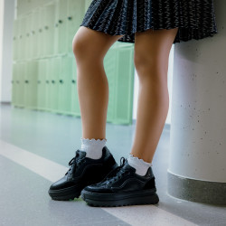 Damesneakers 6074 sort kombineret lifestyle