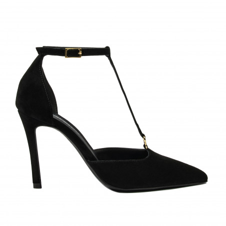 Elegante damesko 1323 sort velour