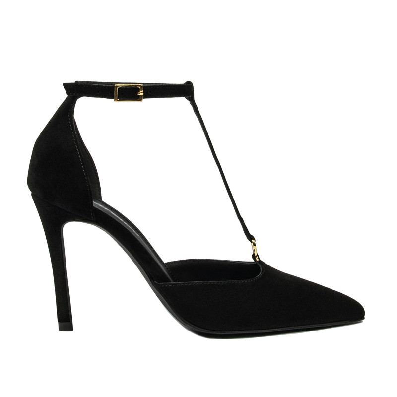 Elegante damesko 1323 sort velour