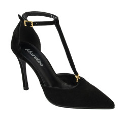 Elegante damesko 1323 sort velour
