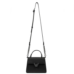 Dame skuldertaske 032g 01 sort kaviar