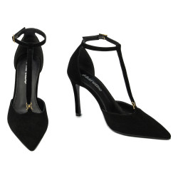 Elegante damesko 1323 sort velour