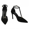 Elegante damesko 1323 sort velour