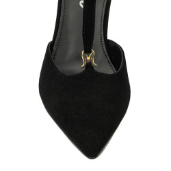 Elegante damesko 1323 sort velour