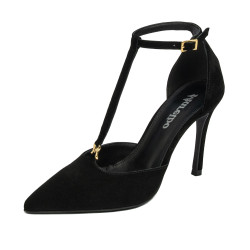 Elegante damesko 1323 sort velour