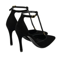 Elegante damesko 1323 sort velour