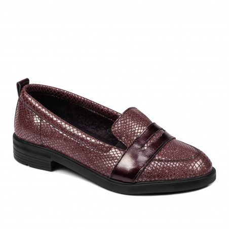 Dame casual/ellevant sko 6037 bordeaux perlemor kombineret