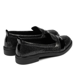 Dame casual/elegante sko 6037 sort perlemor kombineret