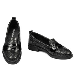 Dame casual/elegante sko 6037 sort perlemor kombineret