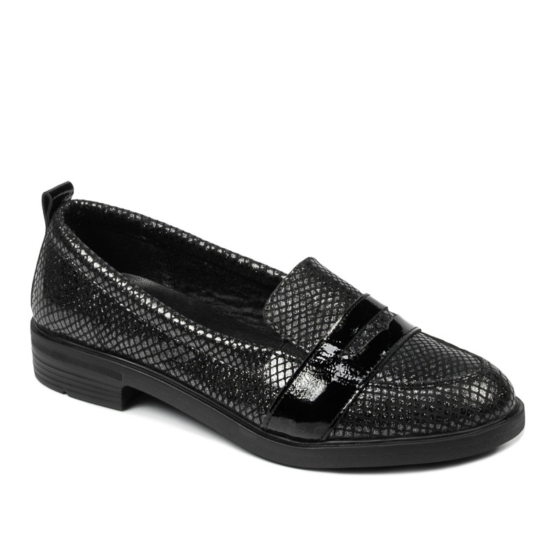 Dame casual/elegante sko 6037 sort perlemor kombineret