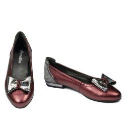 Dameballerinaer 6014 bordeaux perlemor kombineret