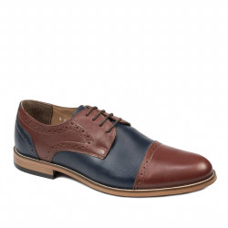 Elegant herresko 880 brun+indigo
