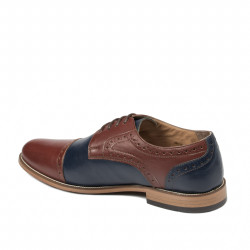 Elegant herresko 880 brun+indigo
