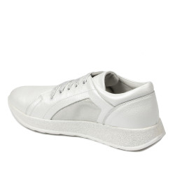 Damesneakers/casual 6010 hvid perlemor kombineret