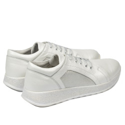 Damesneakers/casual 6010 hvid perlemor kombineret