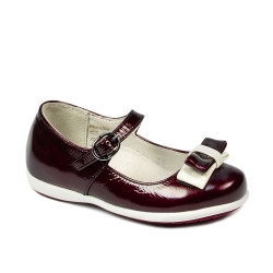 Småbørnssko 51c lak bordeaux+hvid