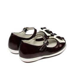 Småbørnssko 51c lak bordeaux+hvid