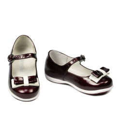 Småbørnssko 51c lak bordeaux+hvid