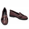 Dame casual/ellevant sko 6037 bordeaux perlemor kombineret