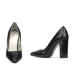 Elegant dame sko 1275 sort satin