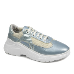 Damesneakers 6015 blå perlemor kombineret