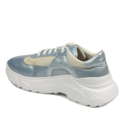 Damesneakers 6015 blå perlemor kombineret