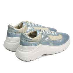 Damesneakers 6015 blå perlemor kombineret