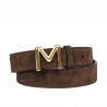 Damebælte 13cm kaffe velour