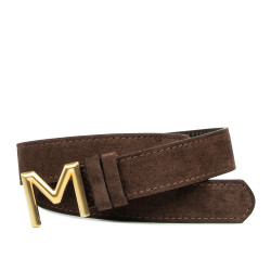Damebælte 13cm kaffe velour