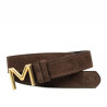 Damebælte 13cm kaffe velour