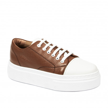 Dame sportssko 6083 brun kombineret