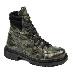 Dame støvler 3362 kaki camuflage