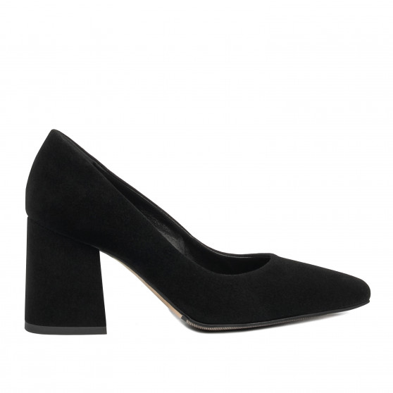 Elegante damesko 1315 sort ruskind