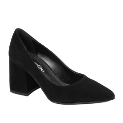 Elegante damesko 1315 sort ruskind