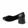 Elegante damesko 1332 sort velour kombineret