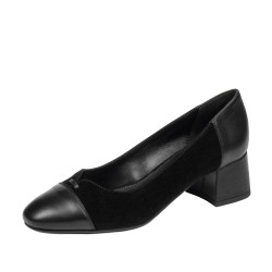 Elegante damesko 1332 sort velour kombineret
