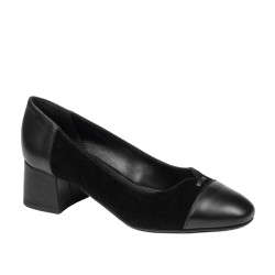 Elegante damesko 1332 sort velour kombineret