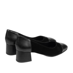 Elegante damesko 1332 sort velour kombineret